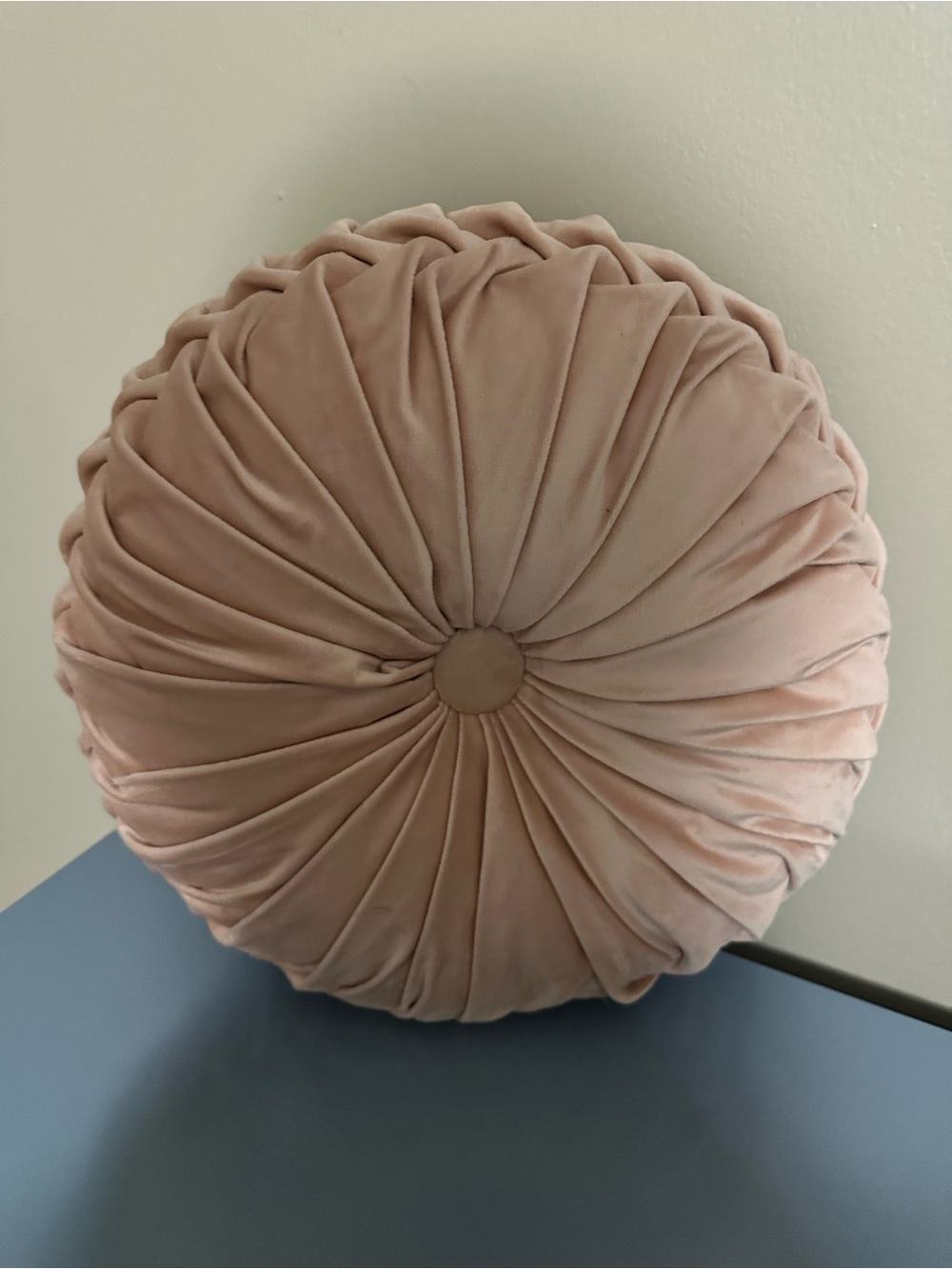 Blush Pink Velvet Round Decorative Pillow